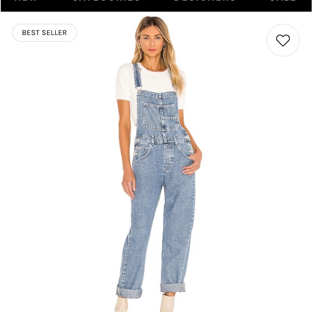 Free People Ziggy overalls in powder blue